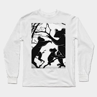 Koalas Shadow Silhouette Anime Style Collection No. 49 Long Sleeve T-Shirt